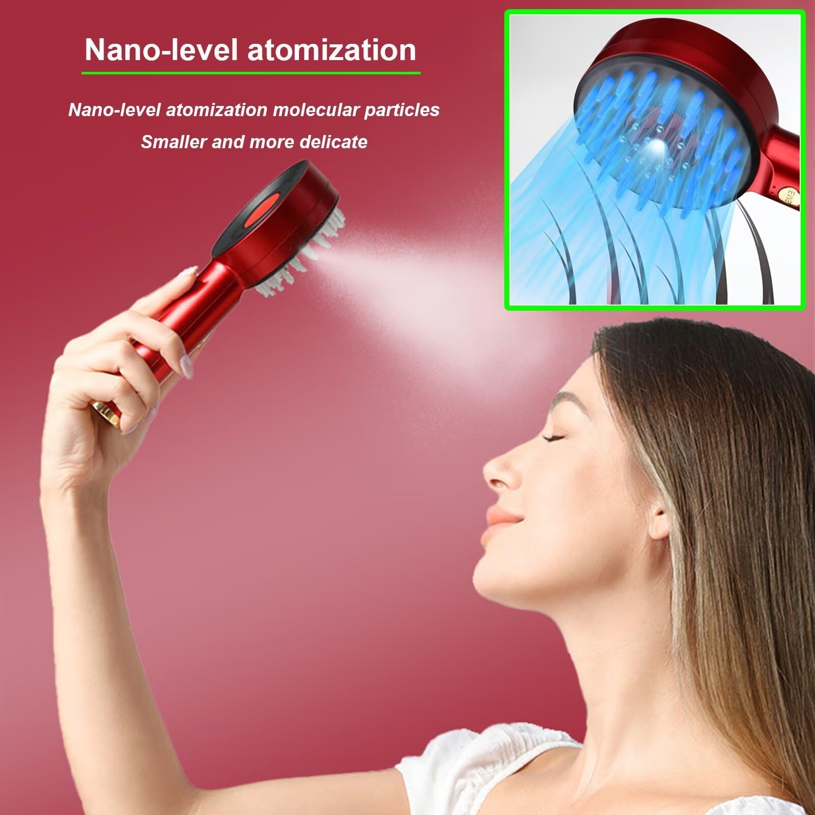 Cepillo masajeador eléctrico de atomización nano, peine masajeador eléctrico con vibraciones, peine masajeador para el cuero cabelludo para nutrir el cabello y aliviar la presión en la cabeza