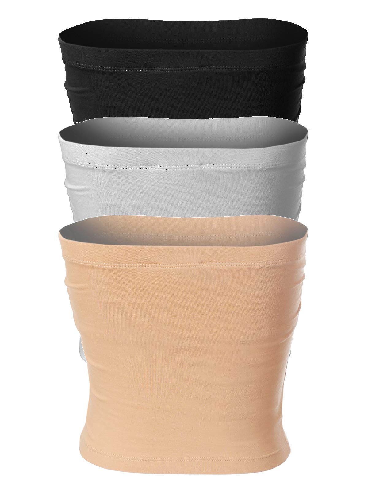 MixMatchy Damen-BHS mit integriertem BH, doppellagig, seitlich, gerafft, Y2K, 3er-Pack
