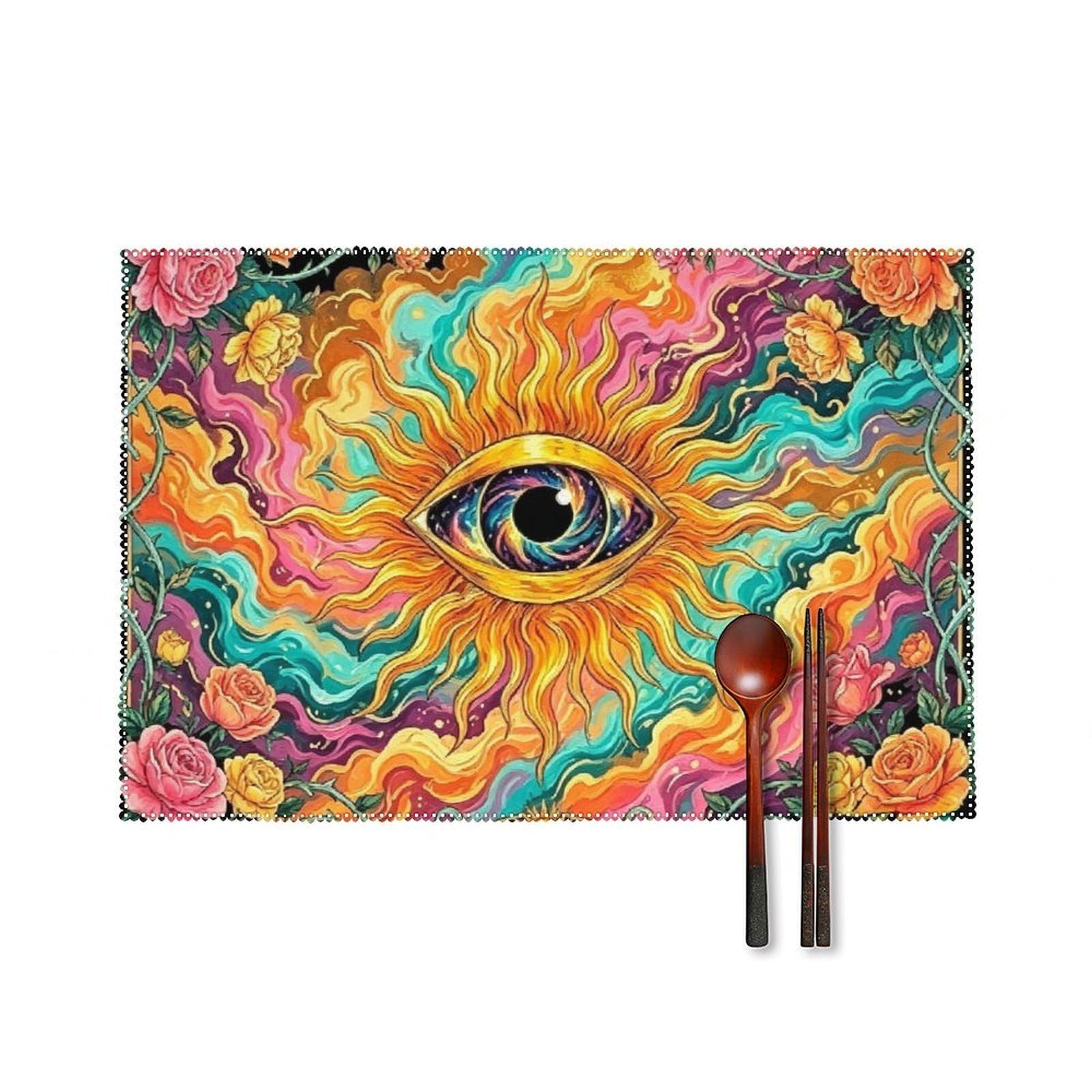 Fodpand Style Boho Eye Placemats Set Of 4 Place Mats Table Mats