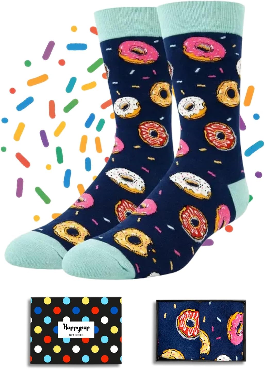 Funny Socks for Men - Donut Burger Gifts, Pickle Taco Socks for Teen Boys