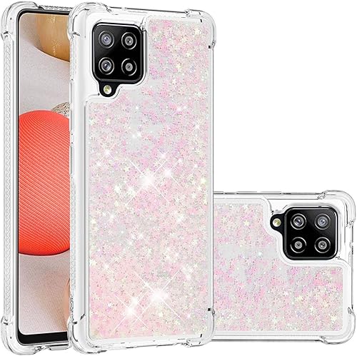 UD CCSmall - Funda protectora para Samsung Galaxy A42 5G, diseño de arena movediza fluyendo líquido, flotante, suave, con purpurina, bonita funda