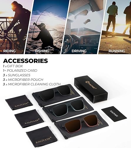 Miniatura 45 de Kaliyadi - Lentes de sol polarizados para hombre, ligeros, con protección ultravioleta, para conducir, pescar y jugar golf