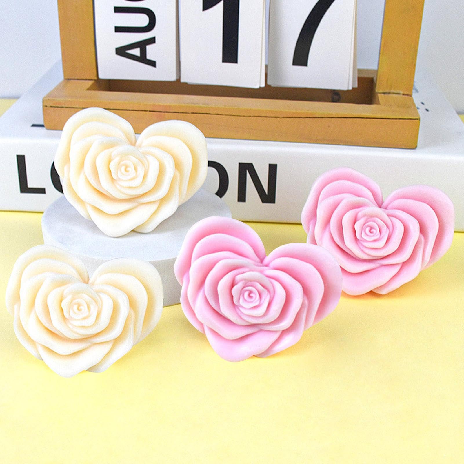 2 Stampini A Cuore In Silicone Per Candele Fai Da Te - Per Cera Di Soia, Sapone E Resina