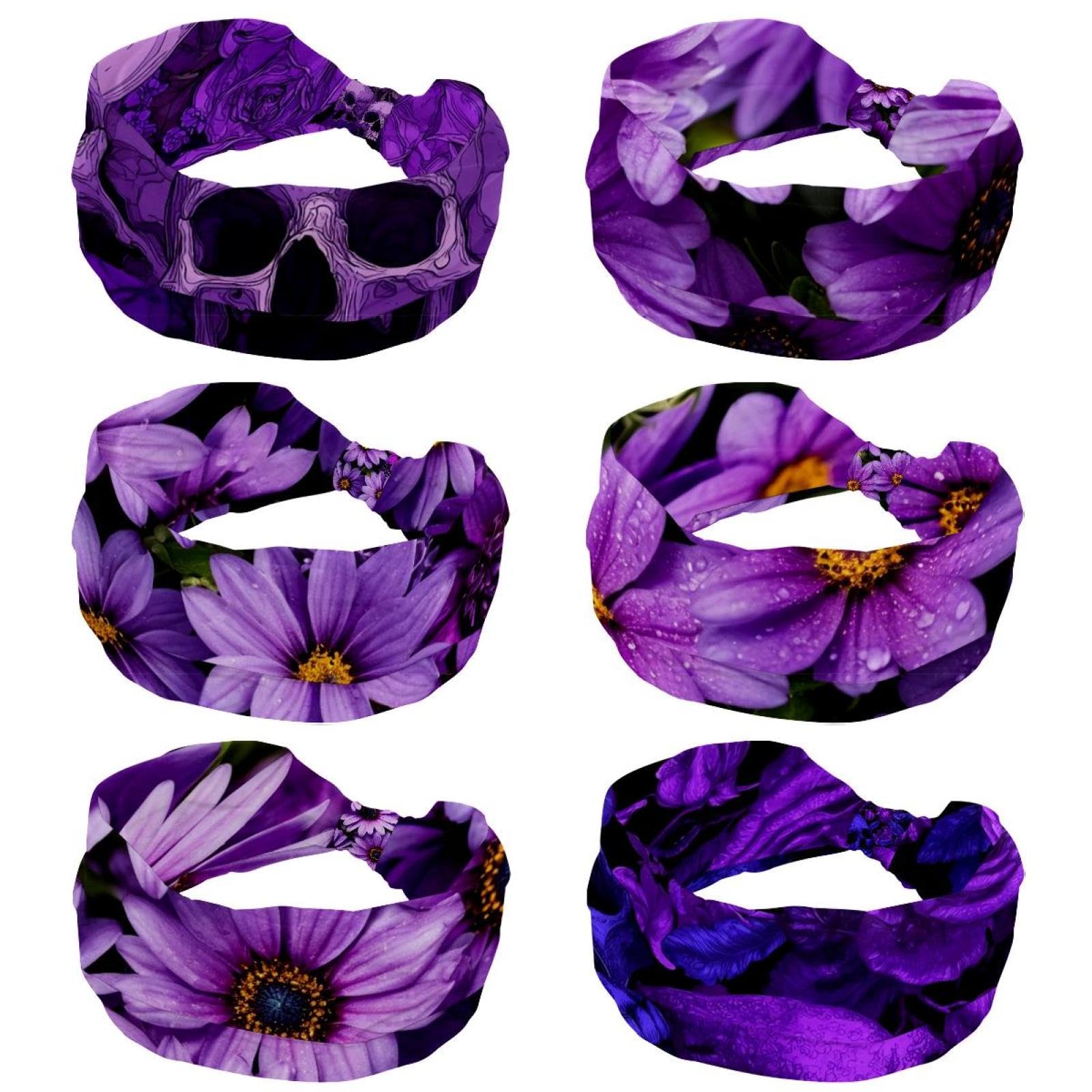 Lot de 6 bandeaux élastiques antidérapants pour femme - Pour yoga, entraînement, course à pied, sport