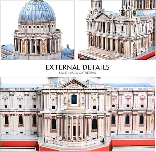 Miniatura 4 de CubicFun Rompecabezas 3D grande de la catedral de San Pablo para adultos, arquitectura de media apertura, disfruta de vistas interiores,