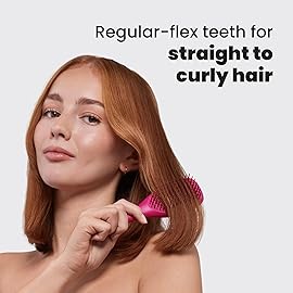 Tangle Teezer Ultimate Detangler Hairbrush, Eliminates Knots & Reduces Breakage, Mini Hair Brush for Travel, Small Hands & All Hair Types, Electric Raspberry