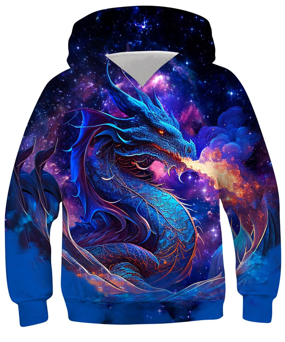 TUONROAD Boys Hoodies 3D Graphic Sweatshirt Lightweight Pullover 6-16T cool