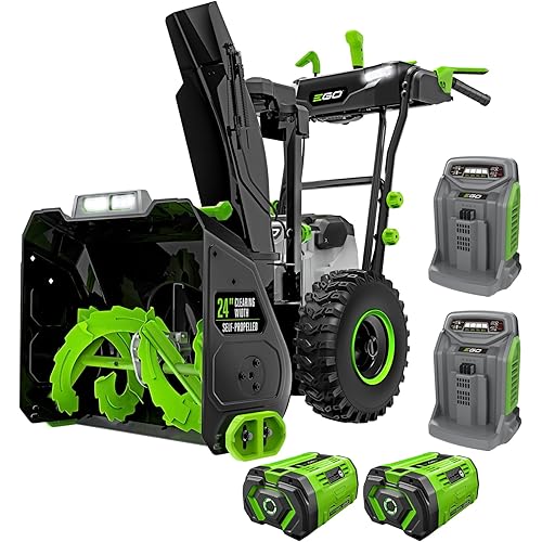 EGO Power+ 24" Electric Snow Blower, Cordless Self-Propelled 2-Stage, Includes (2) 56V 10.0Ah Batteries and (2) Rapid Chargers - SNT2406