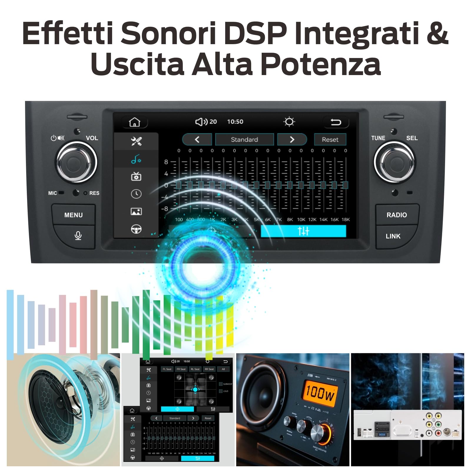 Autoradio Linux Avvio Lampo Compatibile Fiat Punto 2005-2009/Linea 2007-2011 | Installazione Rapida | CarPlay/Android Auto Wireless/FM/AM/RDS/USB | DSP 100W |