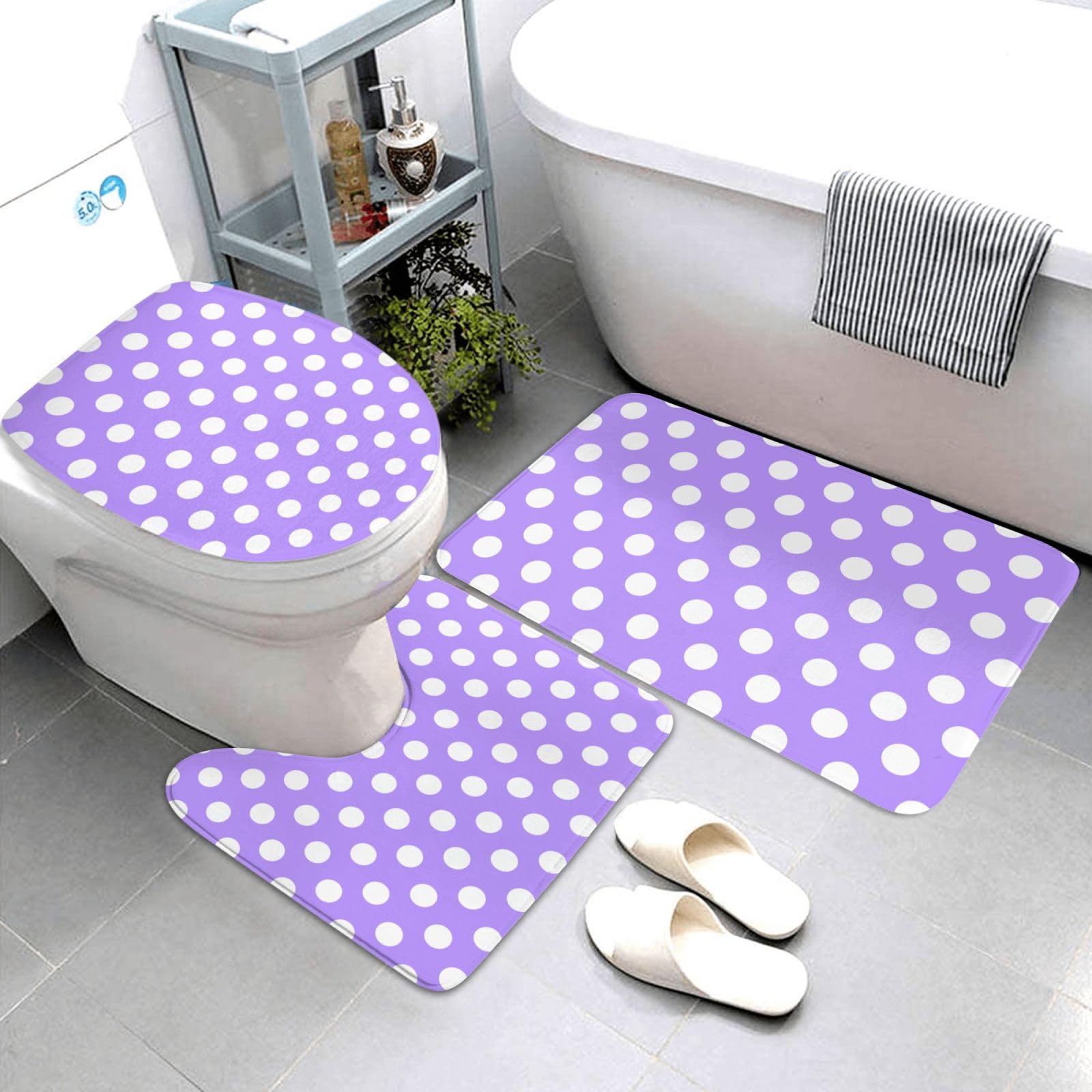 Tapis de salle de bain anti-glisse violet résoud les sols mouillés