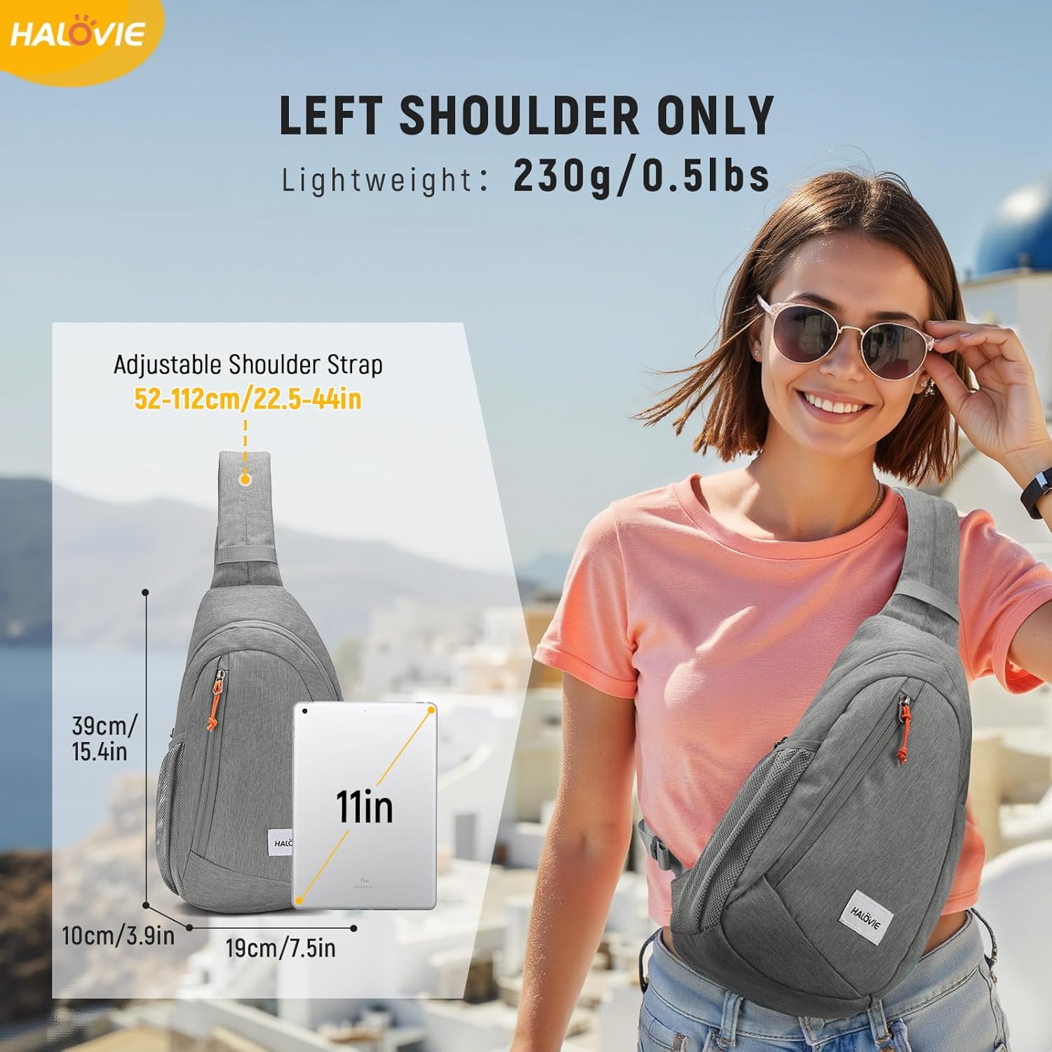 HALOVIE Anti Theft Crossbody Sling Bag RFID Travel Sling Backpack Lightweight Hiking Shoulder Chest Bag for Walking Work - Image 6