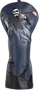 LZFAN Golf Club Head Cover Golf Head Cover Driver Headcover Fairway Wood Headcover Hybrid Club Head Cover Embroidered Leather
