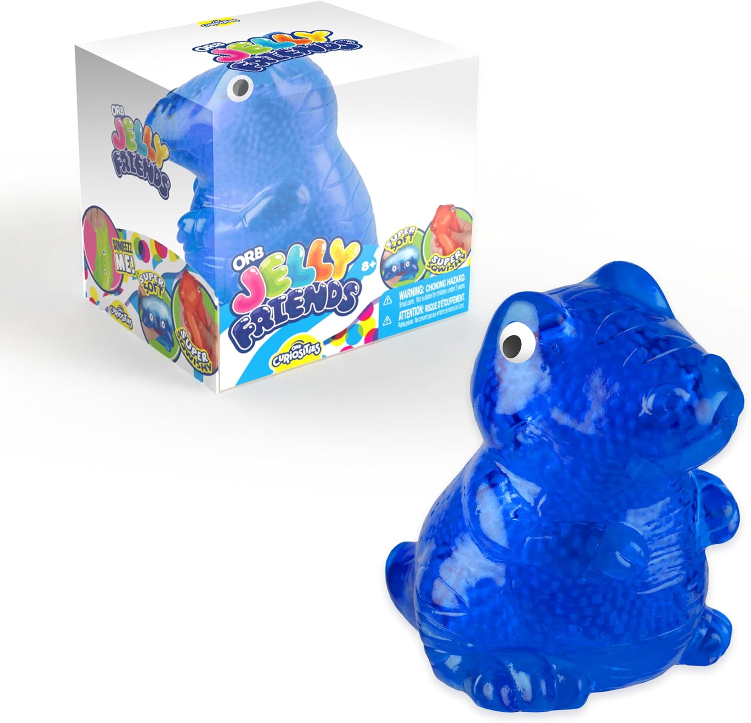 ORB Curiosities Squishy Dinosaurs Jelly Friends 3 Pack - Squishy, Crunchy Stuffed TABA Dinosaur Squishy Toys - Fun Dinosaur Fidget Toys, Great for Stress Relief - Jelly Squishies for Kids and Adults