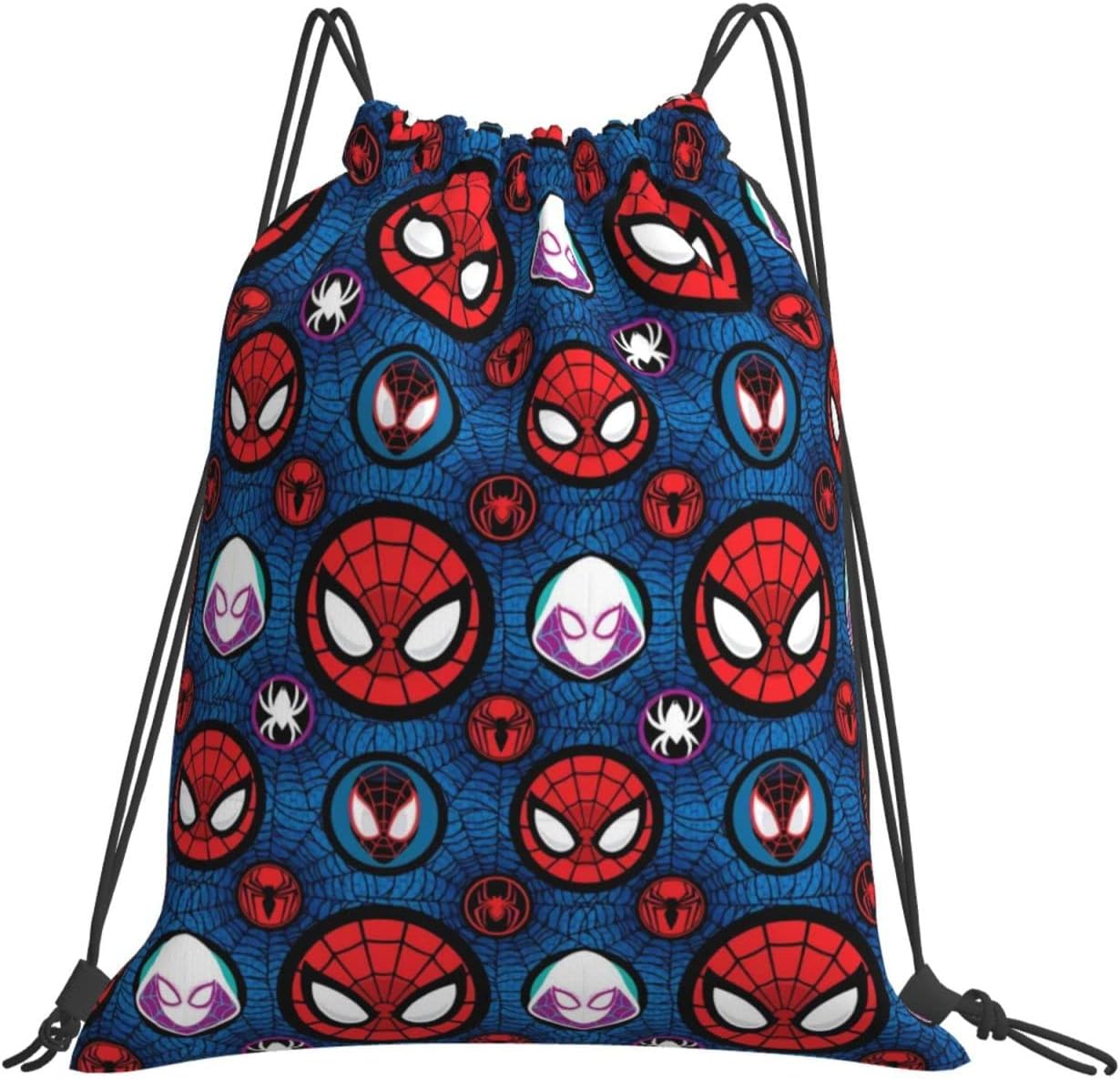 OUOUOCool Superheros Drawstring Backpack Gym Bag Waterproof Training Gymsack Sport Strap Pack for Girls Boys Teens, Blue