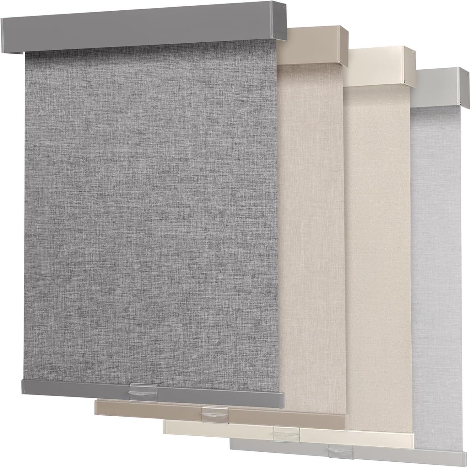 Blackout Roller Shades, Cordless Blinds with Valance, Window Shades for Home, Door Blinds, Thermal Insulated, Double-Sided Linen Day and Night Window Shades (25" W x 72" H, Beige)