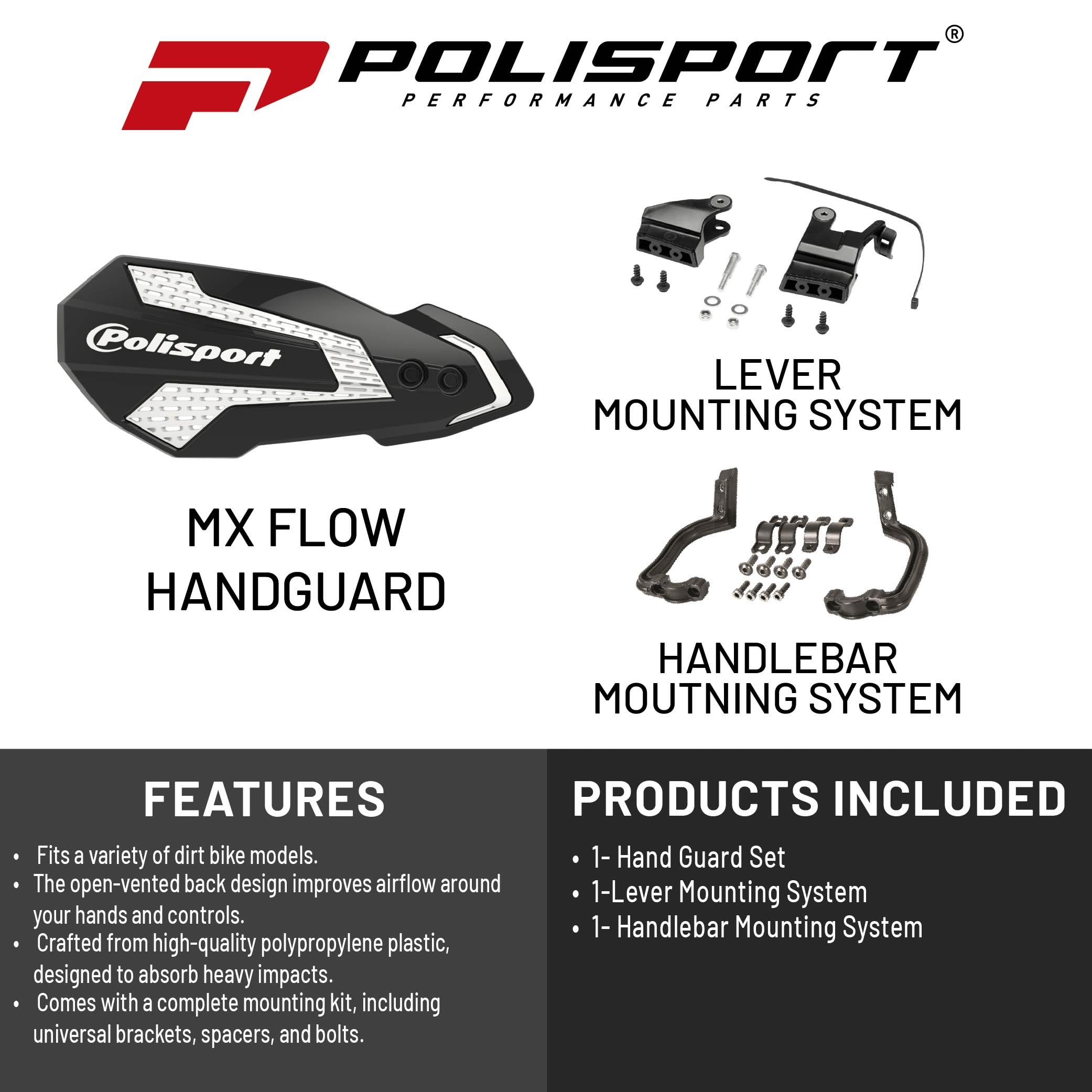 HANDGUARDS MX FLOW BK/WH