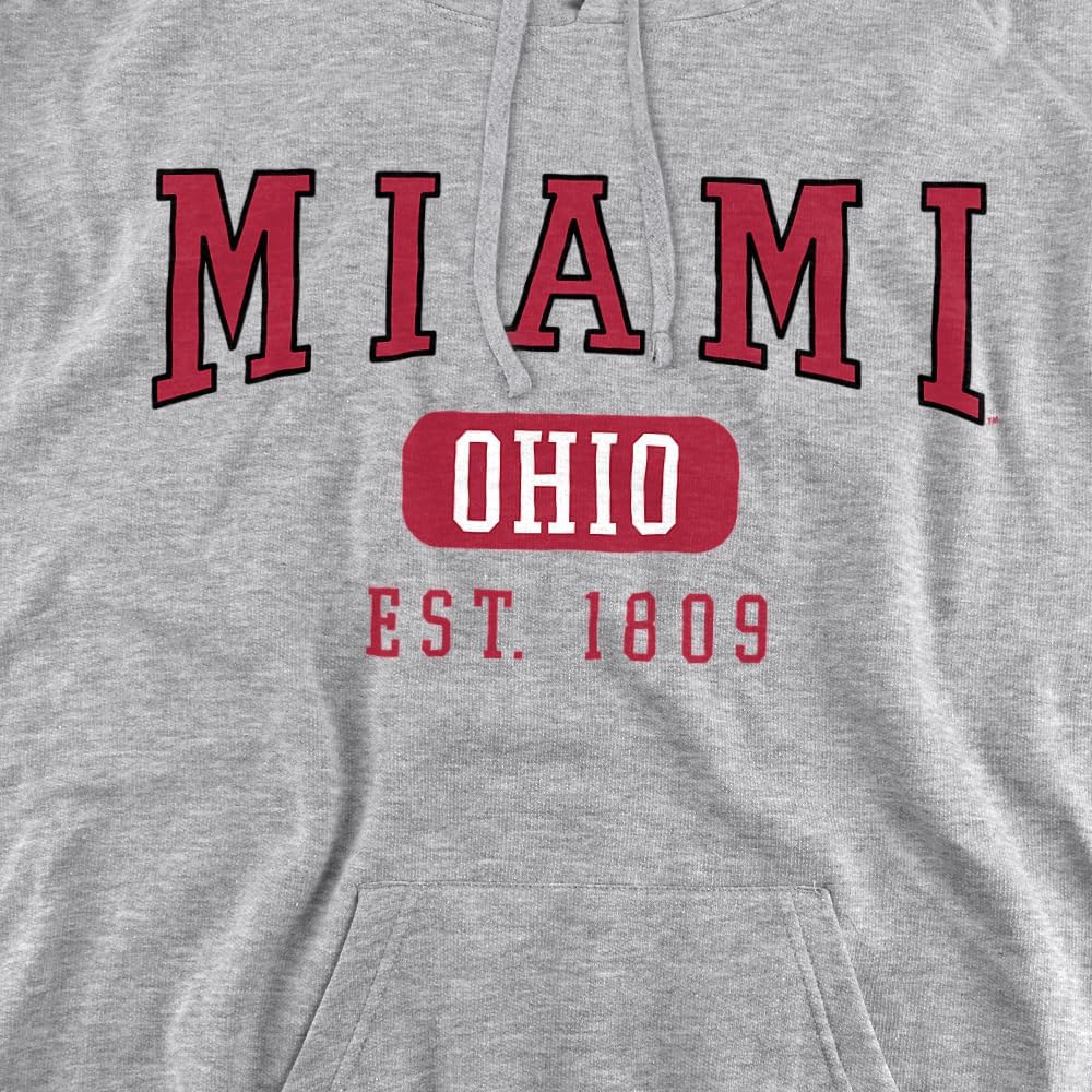 Miami University Official Established Date Unisex Adult Pull-Over Hoodie - Image 2