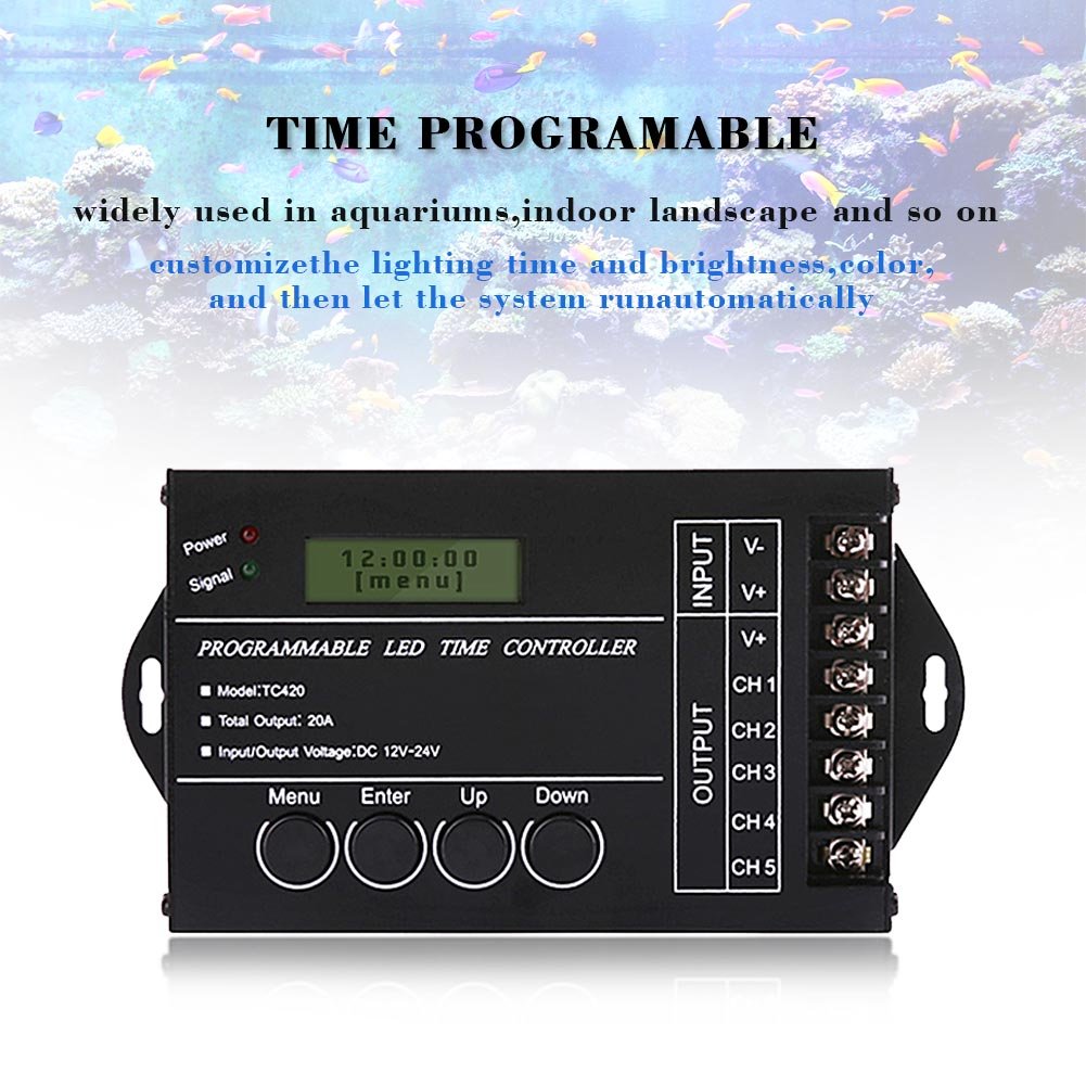 Controller LED a Tempo programmabile - DC12V 24V 20A 240W Regolatore dimmer con Timer LED Multifunzione Regolabile con Cavo CD USB