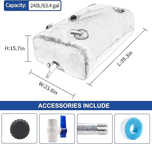 Miniatura 40 de Tanque de vejiga de agua de 400 L/100 galones, contenedor de almacenamiento de agua portátil plegable, bolsa de agua de emergencia para RV, cama