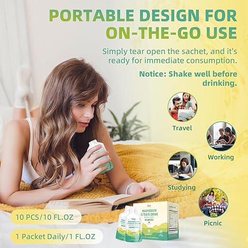 Miniatura 4 de Suplemento líquido de citrato de magnesio (10 onzas líquidas), bebida compleja de magnesiosolución oral con vitamina B, zinc, sodio y bromelina para