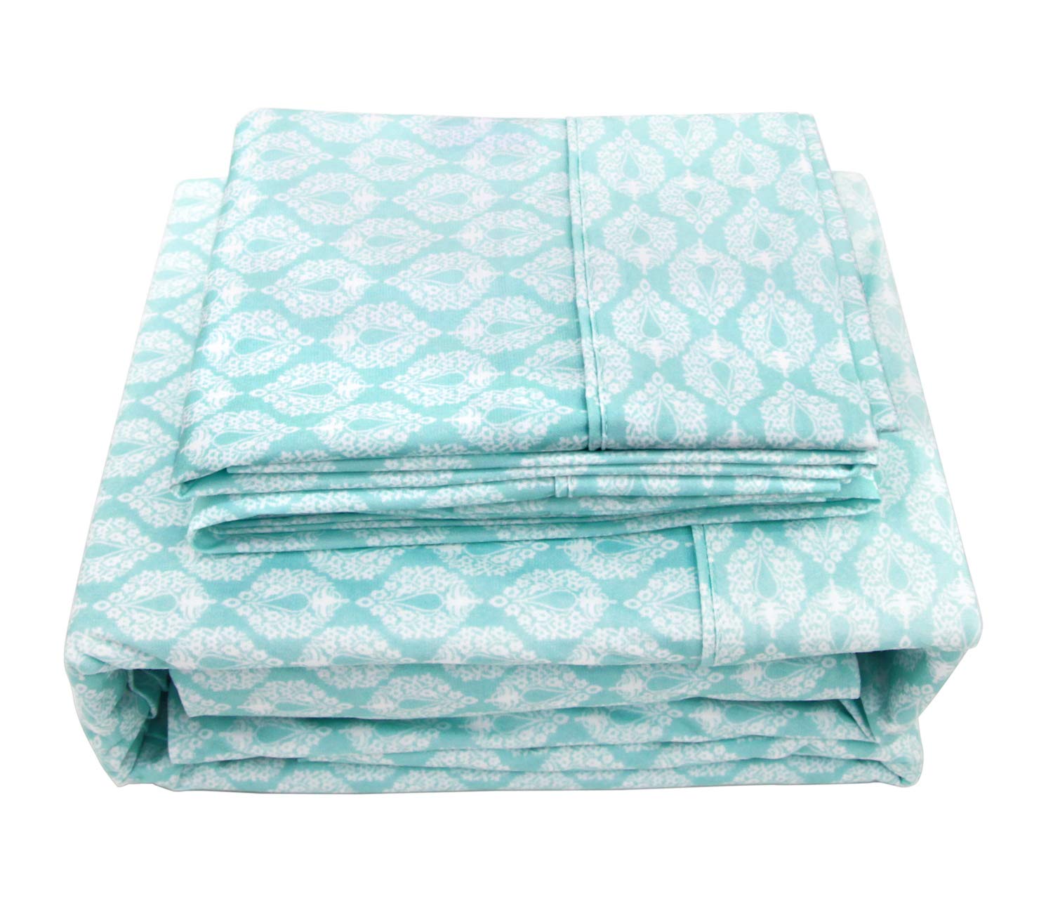 Ramesses Bedding Sheet Set Full-Polyester Printed Microfiber Plush Flannel Bedding-Stain Resistant-Soft and Durable-4-Piece Bedding(Blue,Full)