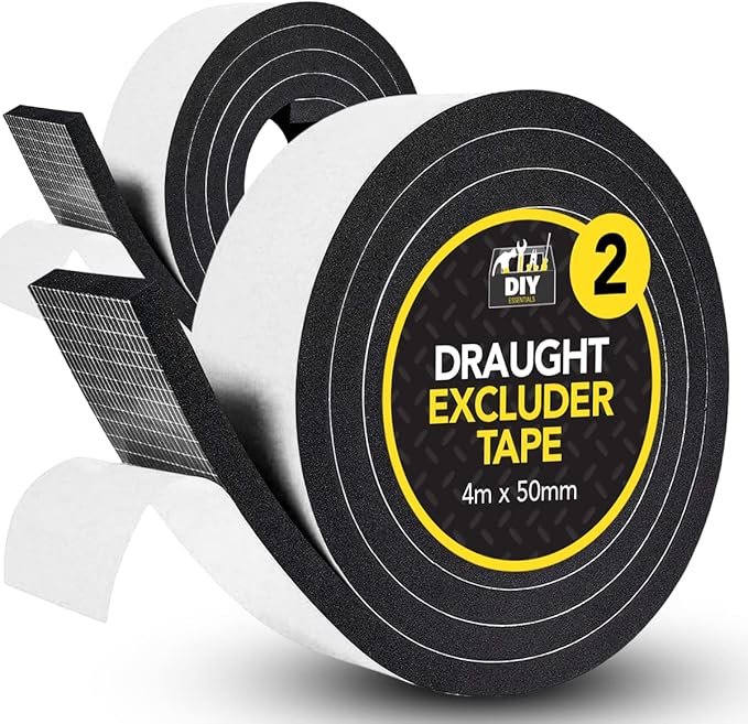 2pk Foam Tape 4m x 50mm Foam Draft Excluder Tape for Doors & Window