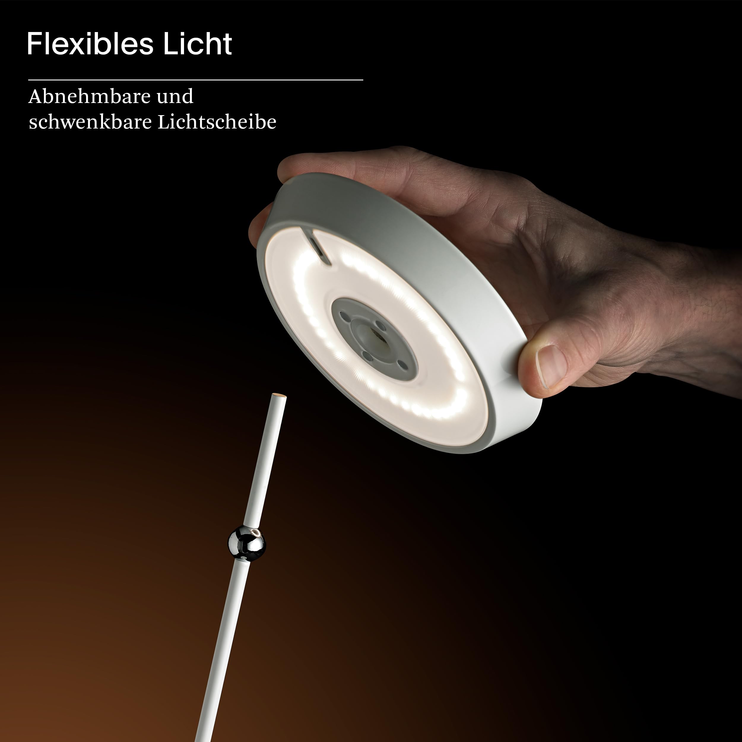 SIGOR Mahina Tischleuchte - Dimmbare LED Akku-Tischleuchte, Höhe 35,5 cm, aufladbar mit USB-C, 10 h Leuchtdauer, keramikschwarz