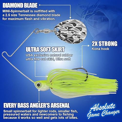 Miniatura 2 de Mini-Spinner-Baits-para-Bass-Fishing-Lures-Colorado-Spinnerbait-Top-Water Fishing-Lures-Micro-Spinner-Smallmouth-Bass-Lure - Cebos duros de agua