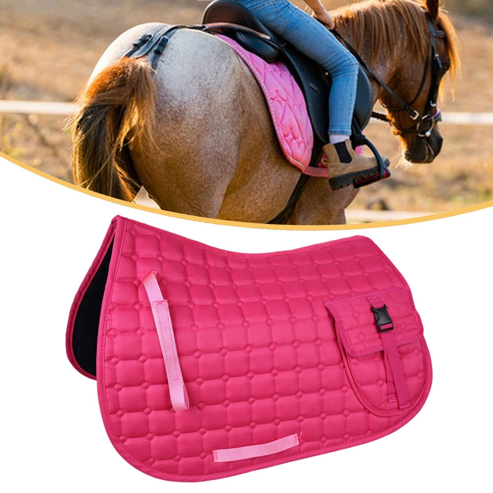 Pad de Sillín para Caballo con Bolsillo Lateral Material Ligero Y Cómodo Antideslizante Amortiguador para Jinetes Y Caballos Adecuado