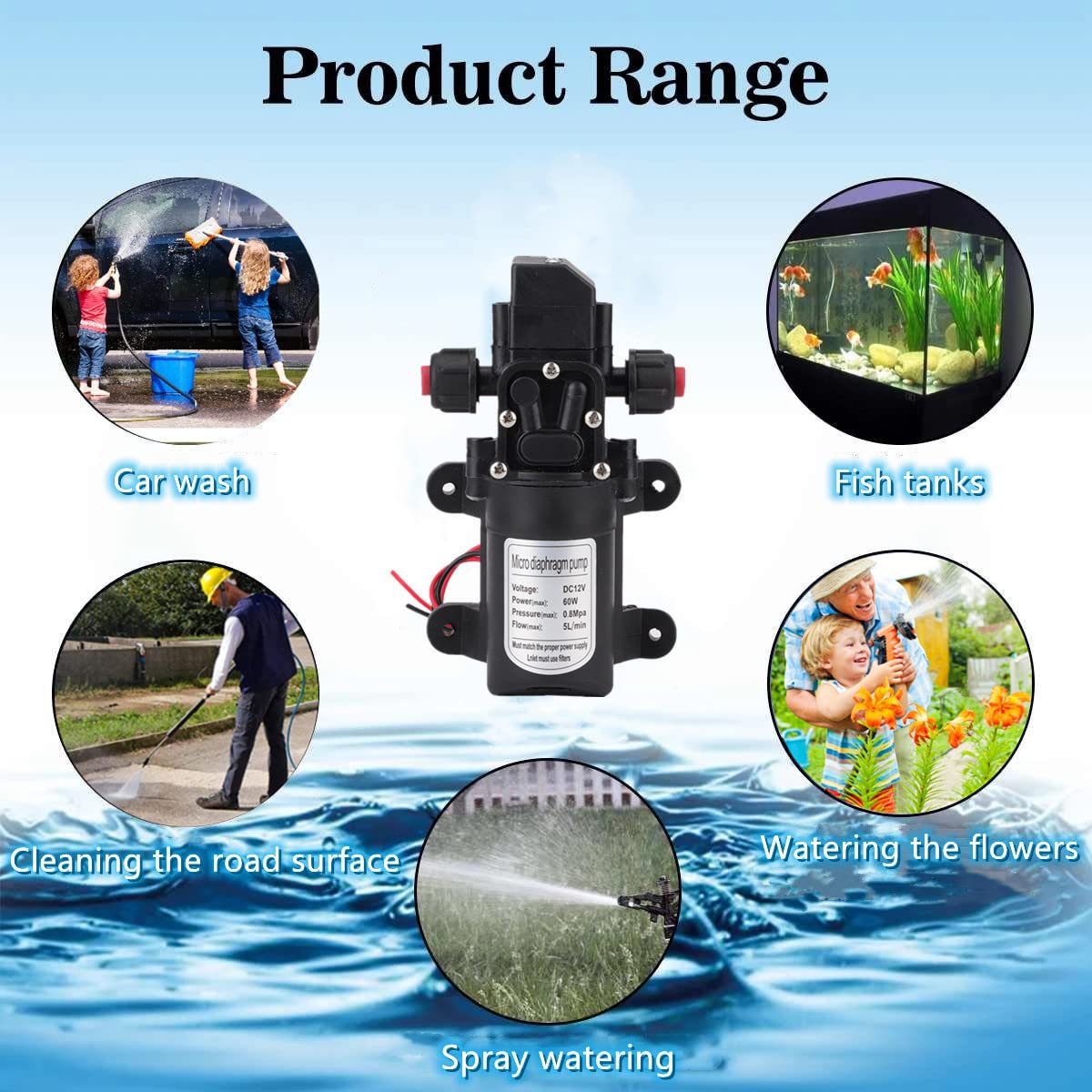 Replacement for 12V Water Pump CampervanDiaphragm Water Pump 12V Self Priming Pump Water Pump Replacement for 12V Water Pump CampervanDiaphragm Water Pump 12V Self Priming Pump Water Pump