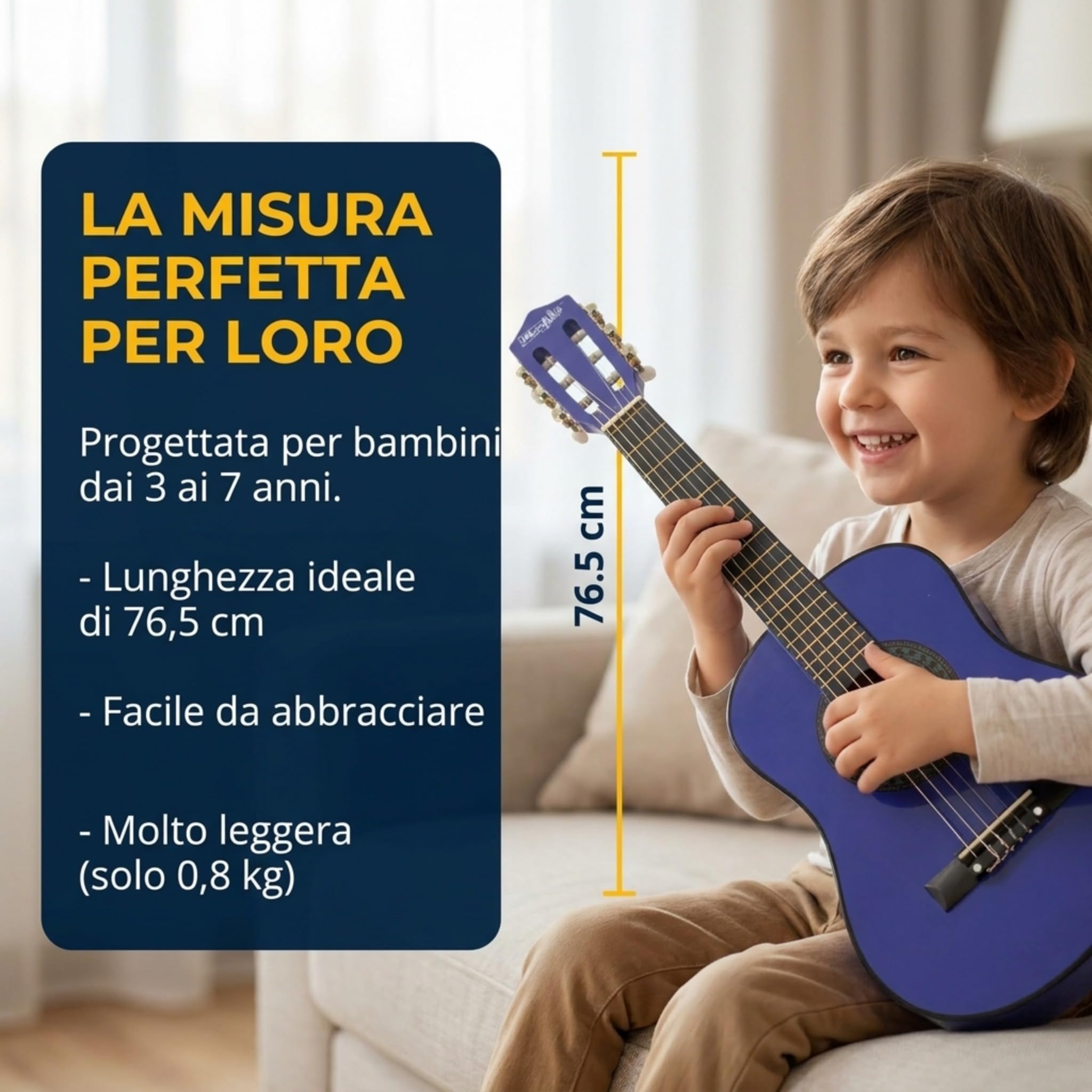 Chitarra acustica classica Junior Music Alley per bambini con borsa