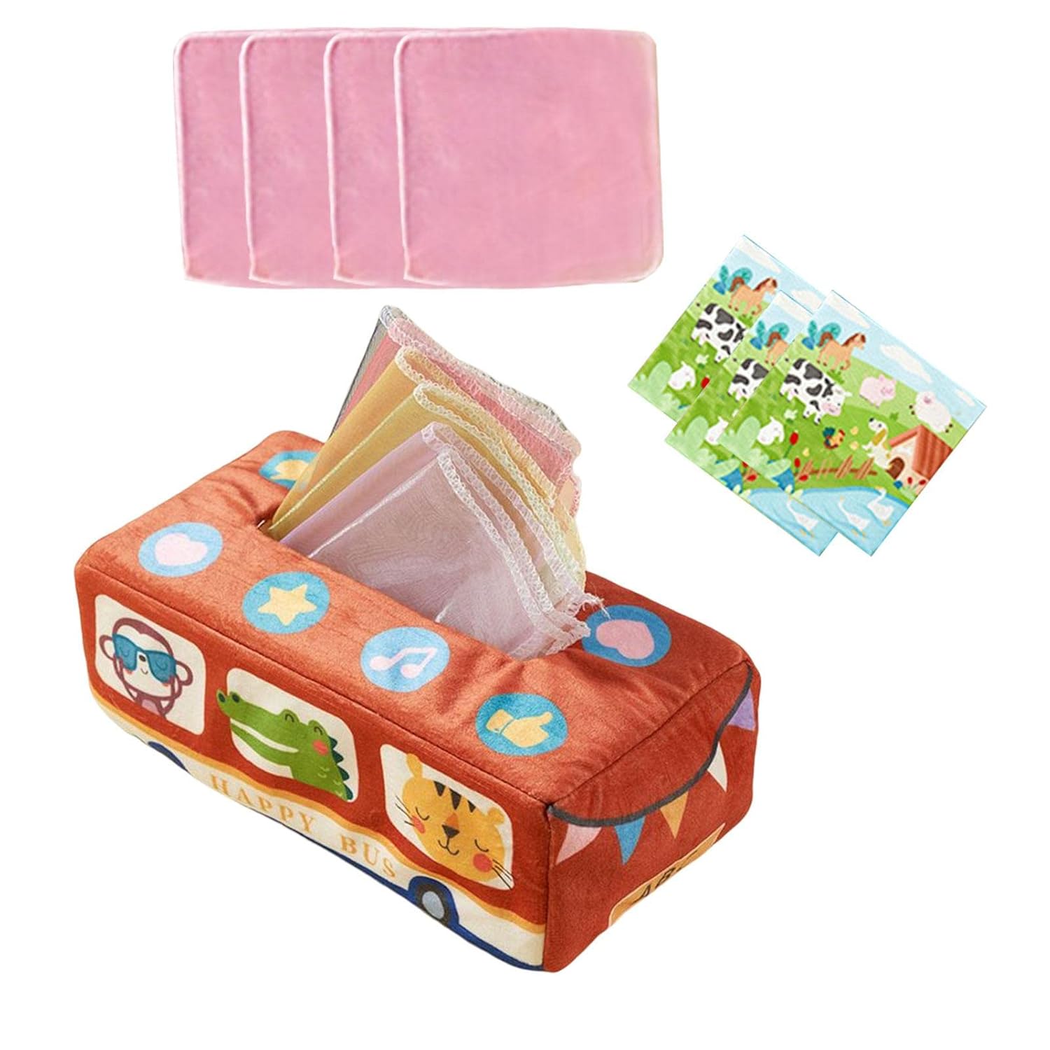 Sensory Pull Along Toddler Tissue Box, Busy Activities