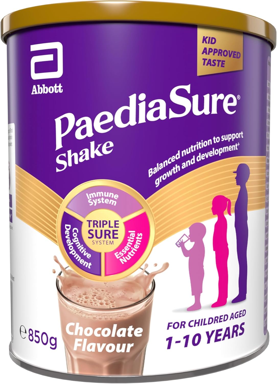 PaediaSure Shake – Chocolate Flavour – 850g – Balanced Nutritional Supplement Drink – Multivitamin for Kids – With Protein, Carbohydrates & Minerals – Supports Growth & Development – Vegetarian