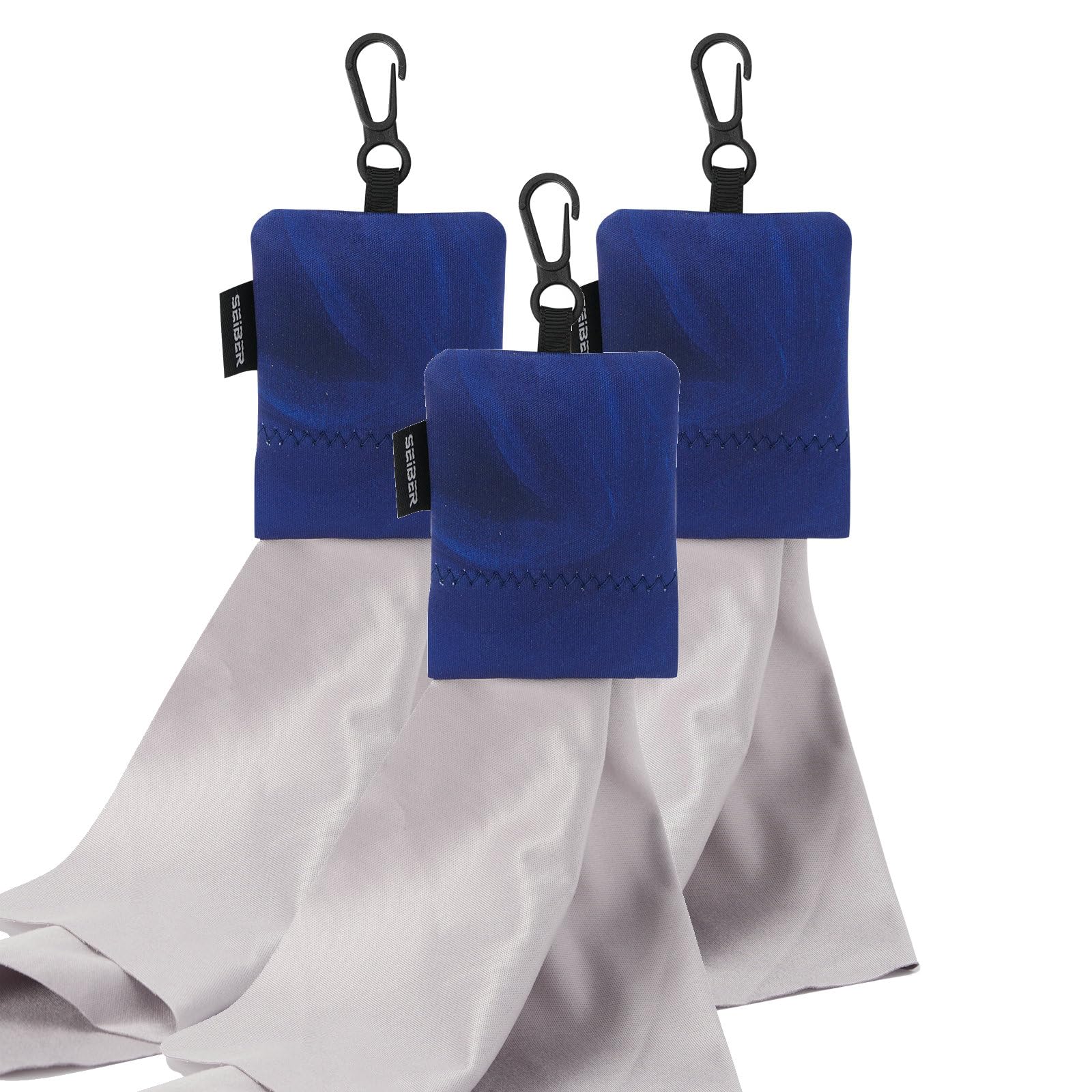 SEIBER Eyeglass Cleaning Microfiber Cloth,7 x 7 inch Glasses Cloth for Sunglasses,Laptops, Cameras,Screen- with Neoprene Pouch,Self-Closing Bottom(