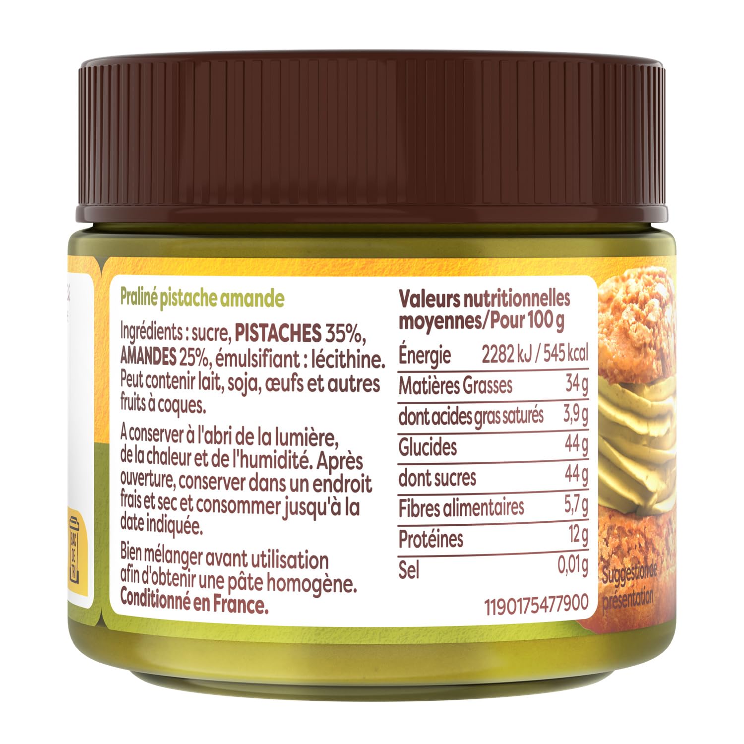 VAHINE Pâte de Pistache Intense 200 g — Sans Colorant ni Conservateur, Bocal Verre Réutilisable - Lot de 3