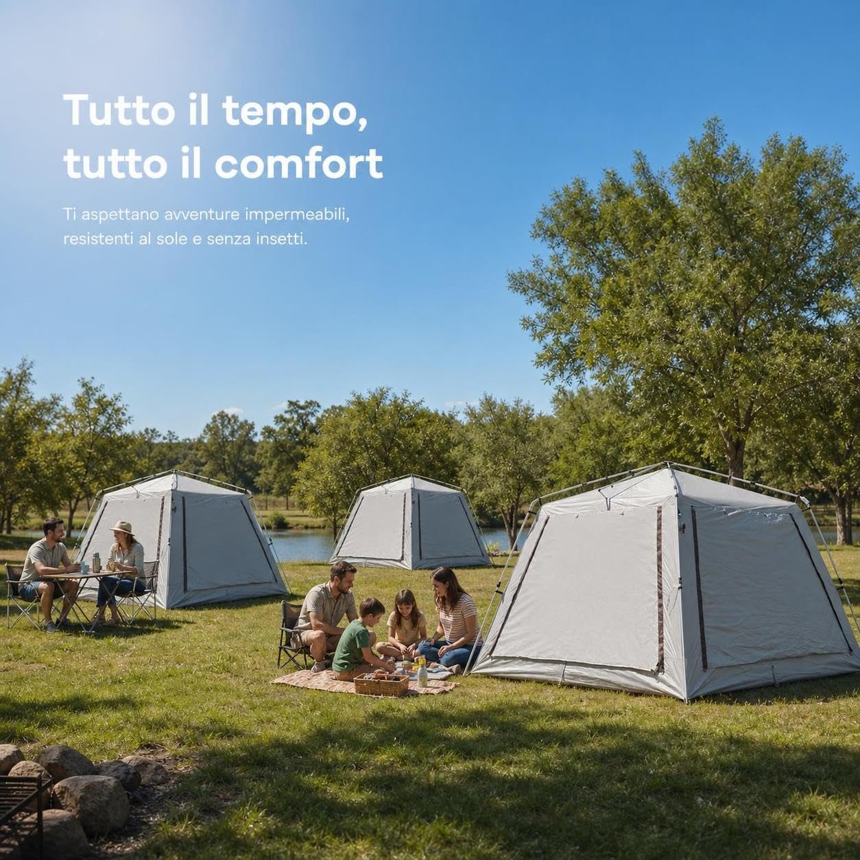 Impermeabile Automatica da Campeggio con Protezione per Attività all'Aperto, per campeggiatori - automatic