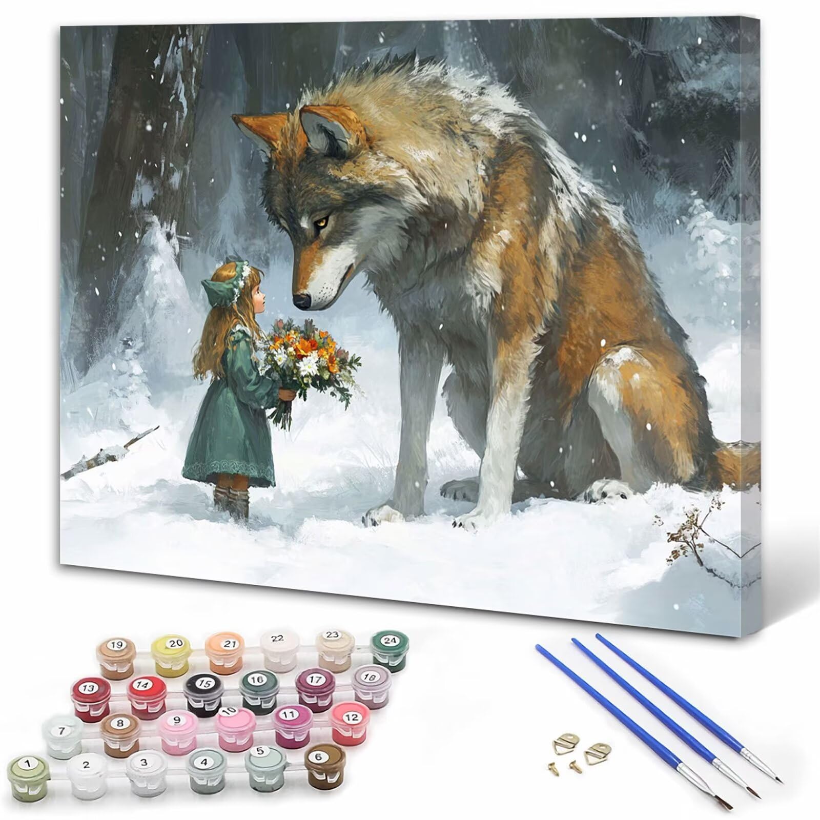 Dipingere con i Numeri Adulti Animale Dipingere con i Numeri Ragazza Paint by Numbers Hobby Creativi Adulti Fai Da Te Tela di Pittura a Olio Kit, Decorazioni Donna Regalo 60x90cm Senza Cornice Y3-625