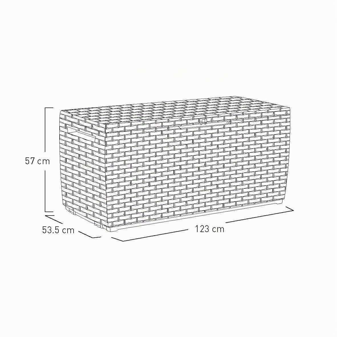 Keter Capri Coffre de rangement, capacité 305L, résine, marron, aménagement jardin et terrasse, 54 x 123 x 57 cm