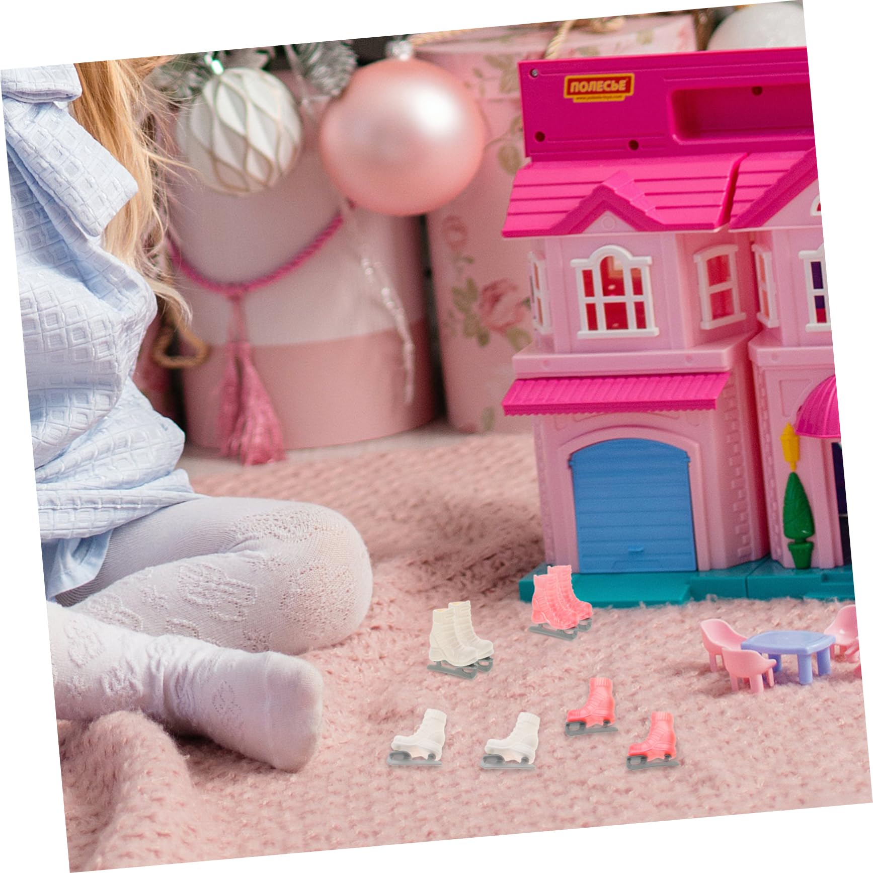 YARNOW Pattini da ghiaccio in miniatura per bambole 4 paia di plastica accessori fai da te decorazioni fai da te giocattoli per ragazzi e ragazze decorazione domestica forniture per la fabbricazione