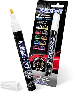 Tire Paint Pen for Car, Waterproof Paint Pens Oil-Based Markers for Tire Lettering, Quick Dry Non-Fading Tyre Pen Permanent Drawing Marker for Car Truck Motorcycle Tires (White)