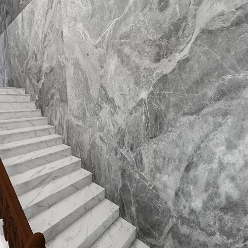 Miniatura 9 de BAYYA Papel tapiz grande de granito de mármol gris, mate, grueso, 24 x 354 pulgadas, impermeable, adhesivo autoadhesivo para muebles, envoltura de
