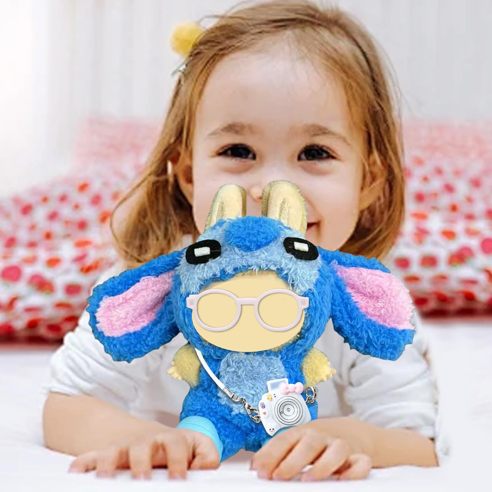 AYNKH 3 PCS Blue Lapubu Outfits For 17cm Poupées - Bodysuit, Chapeau, Pendentif | Accessoires Lapupu Pour Poupées Lapubu, Couture Labu-bu, Jouet Labu-bu (sans Poupée Incluse) Pour Enf