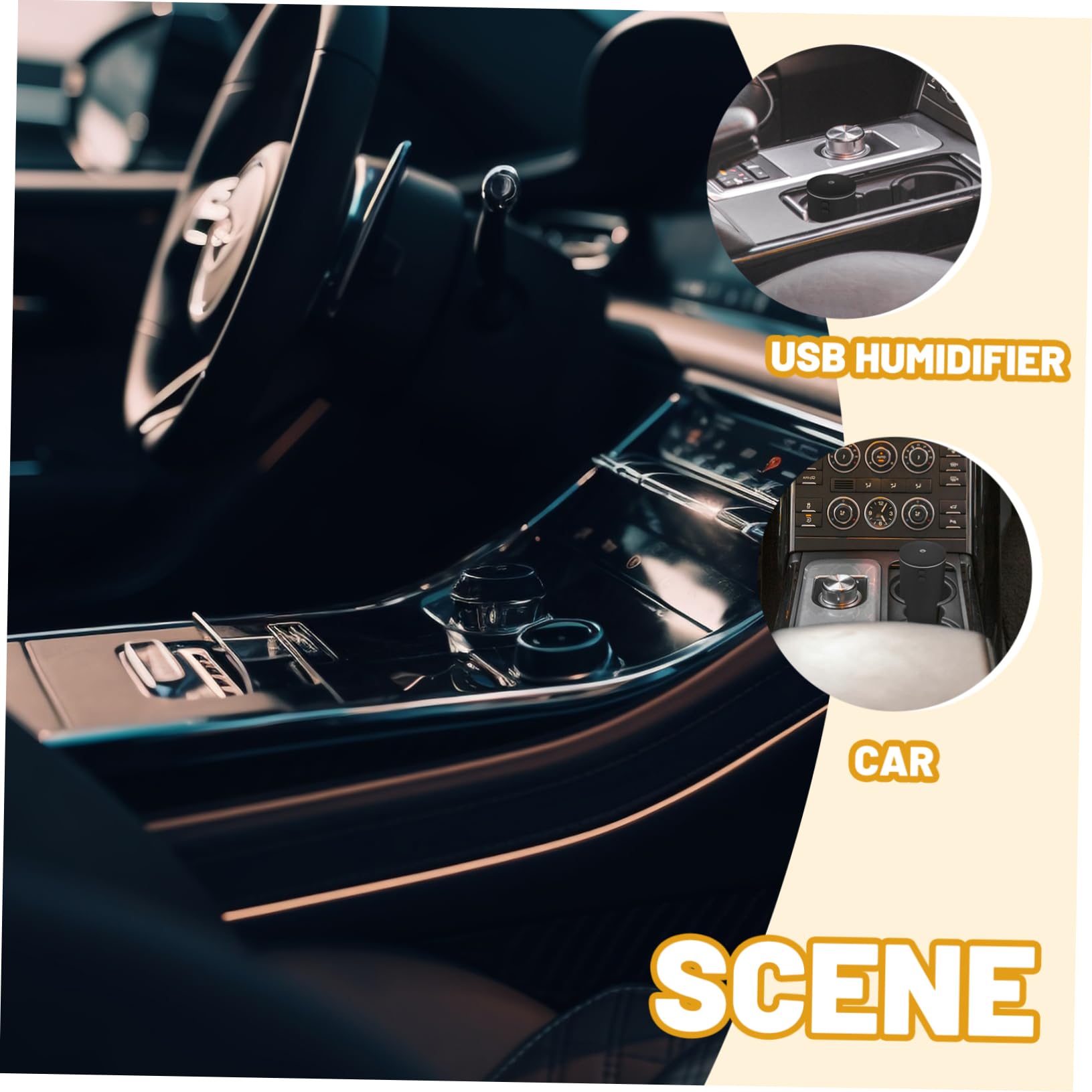 Umidificatore Portatile per Auto USB 100ml Diffusore di Oli Essenziali e Luce Notturna, Design Compatto in Plastica per Uso Interno, Elimina Odori e Umidifica L'aria
