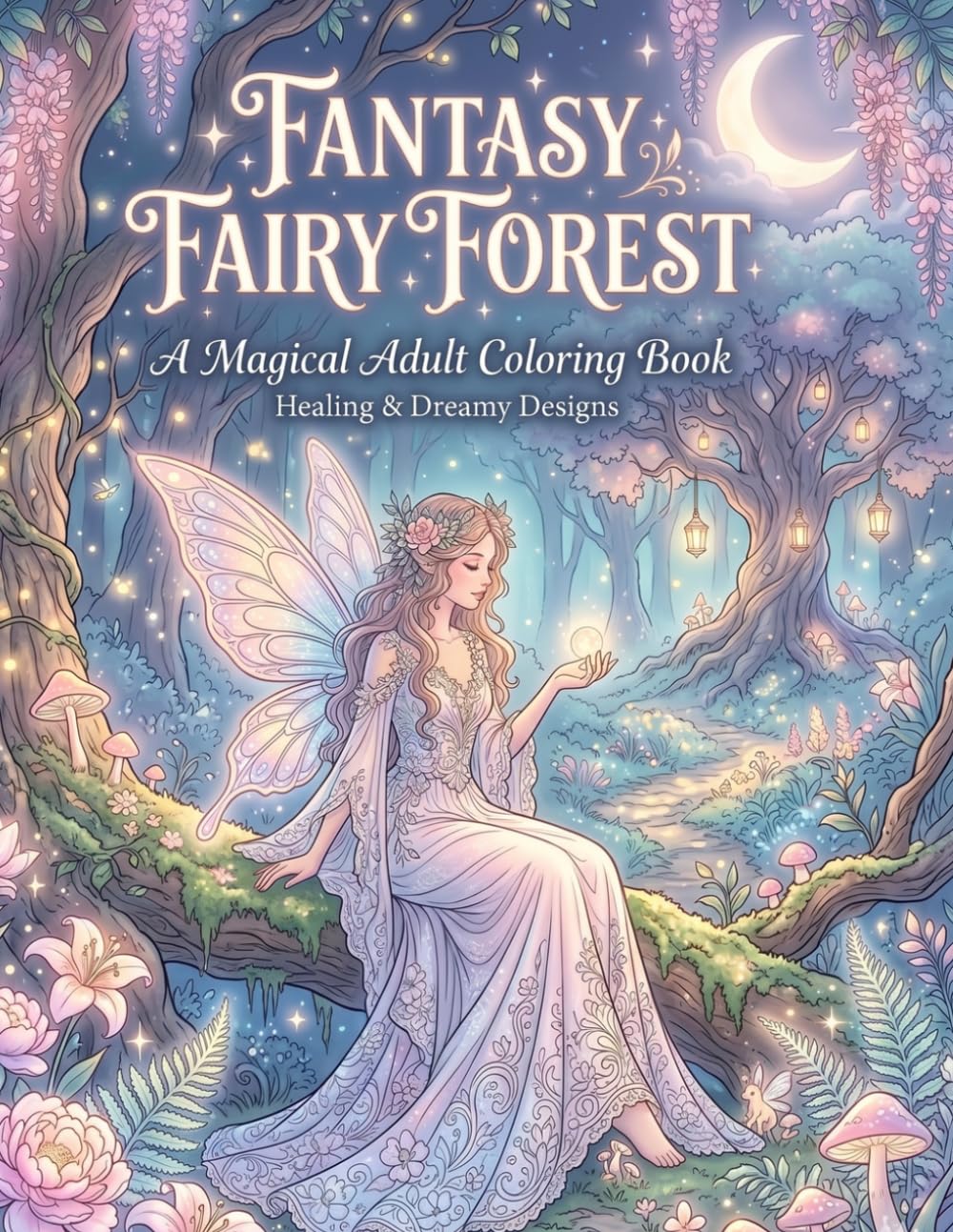 Fantasy Fairy Forest Coloring Book: A Magical Adult Coloring Book with Enchanting Fairies, Dreamy Forest Scenes, Flowers, Mushrooms & Relaxing Designs for Stress Relief