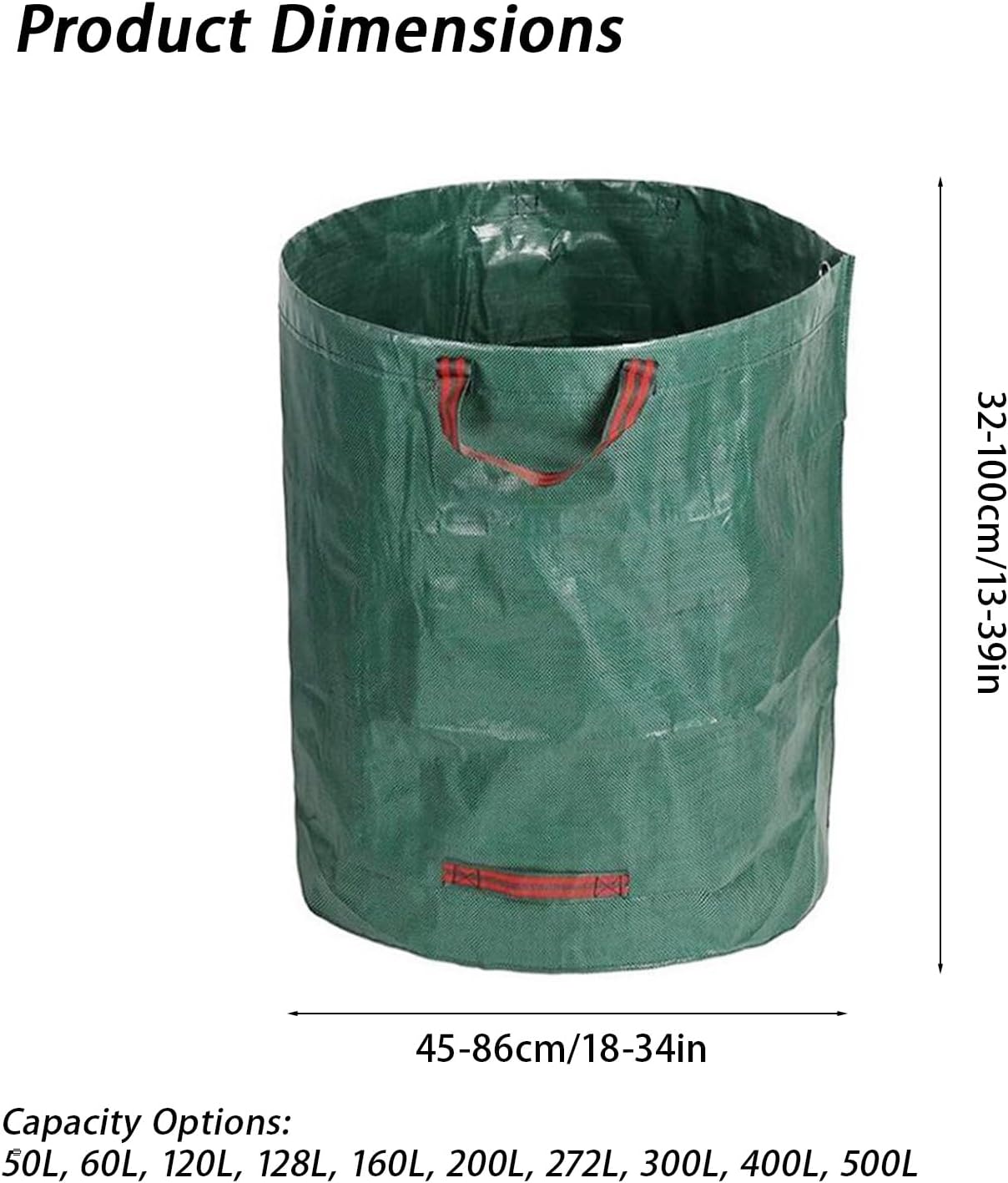 2PCS Yard Waste Bags, Reusable Yard Waste Bags Stain Resistant and Easy to Clean, Garden Trash Bagss for Leaves Grass Garden Debris(24 * 24IN)