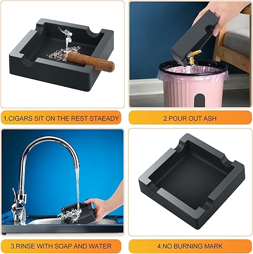 Miniatura 6 de Cenicero para puros, cenicero de silicona para patio exterior e interior, ceniceros grandes para cenizas al aire libre, ceniceros