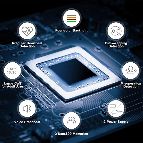 Miniatura 5 de Monitor de presión arterial de puño grande, la máquina ELERA BP incluye puño extra grande de 9 a 20.5 pulgadas y puño grande de 5.56 a 18.96