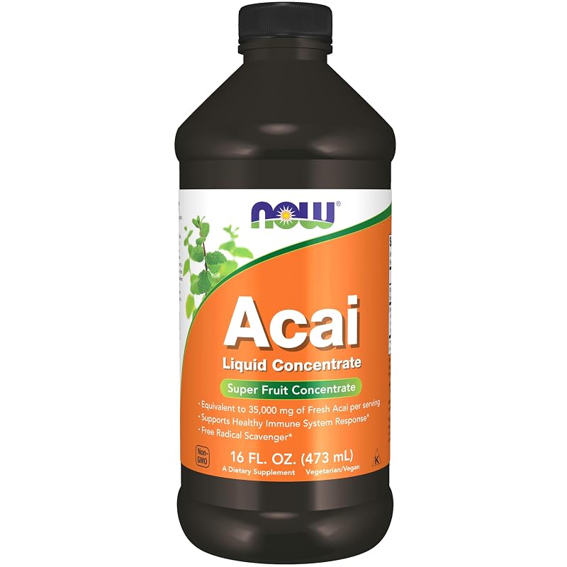 NOW Concentrado líquido de açaí, 473 mL