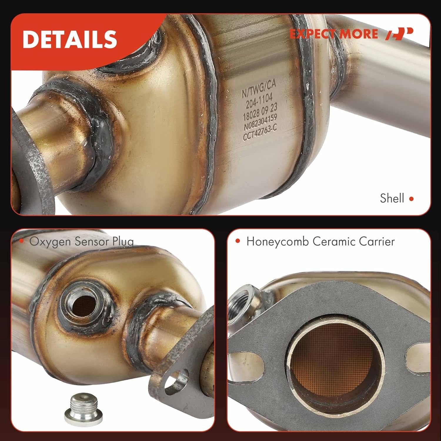 A-Premium Rear Catalytic Converter Kit Direct-Fit Compatible with Subaru Outback 2000-2002, Forester 1998, Impreza 1995-2001, Legacy 1995-2002, 2.2L 2.5L, EPA Compliant