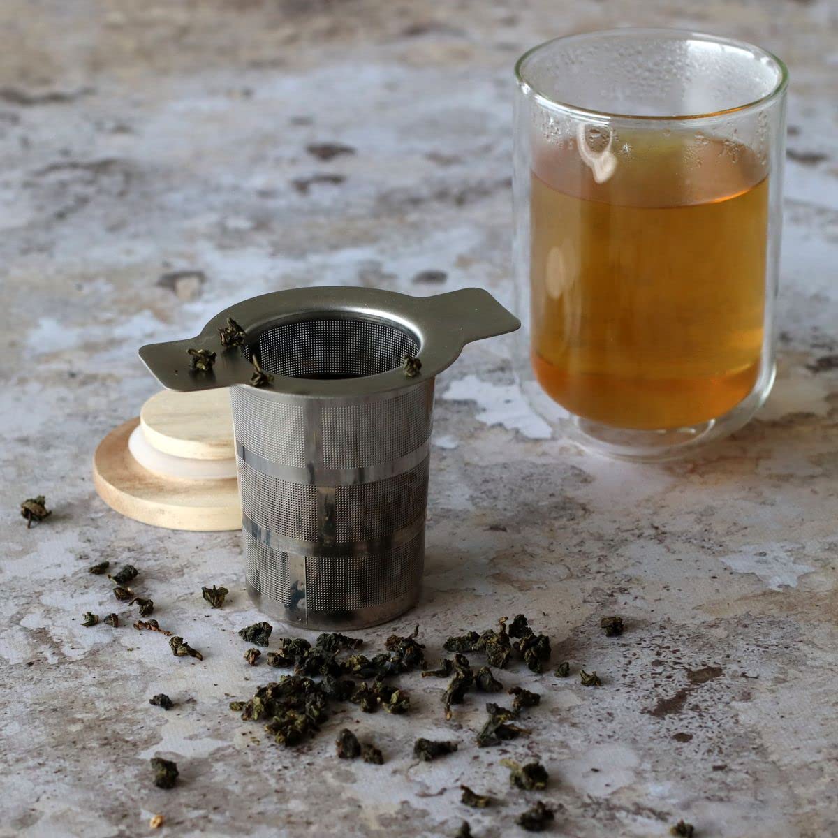 Infusore per tè in acciaio inox | Nuovo Living riutilizzabile | 13x2cm | Filtro per tè | Filtro per tè retrattile (2